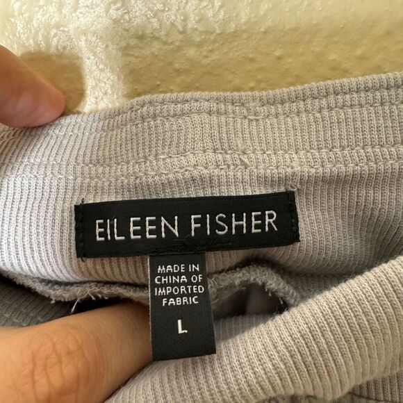 Eileen Fisher Pants Women's Large Gray Cropped Capri Pockets Drawstring - Picture 8 of 10
